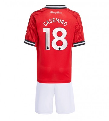 Manchester United Casemiro #18 Hemmaställ Barn 2025-26 Kortärmad (+ Korta byxor)